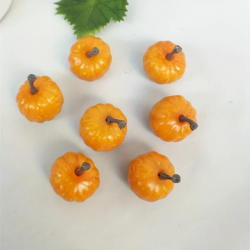 20/30/40/50pcs Mini Artificial Pumpkins, Very Realistic Autumn Pumpkin Decorations, Fall Pumpkin Decorations For Fall Wedding Halloween Thanksgiving Tabletop Autumn Harvest Decorations, Photography Props