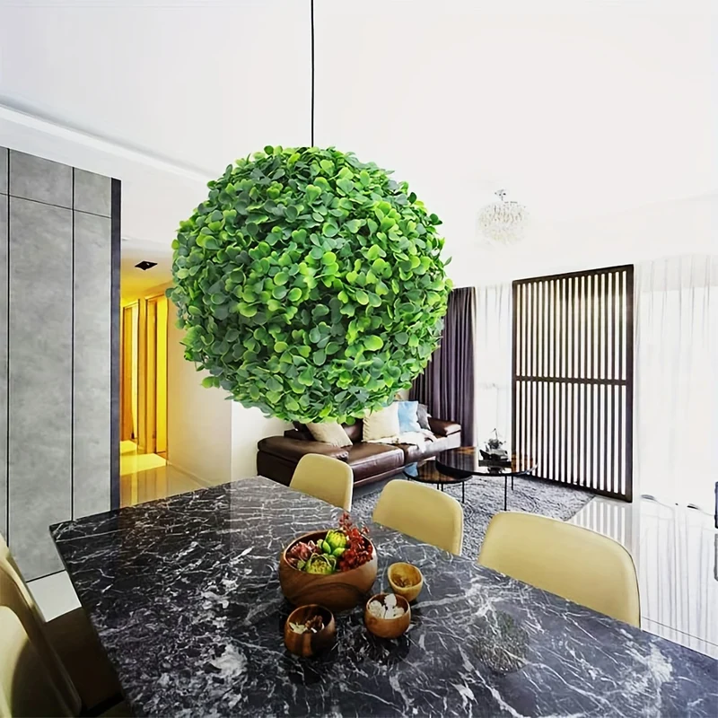 Topiary Ball Artificial Outdoor Boxwood Balls Topiary Lifelike Plants, Round Topiary For Indoor/Outdoor Decore, Sempre Verde Green 7 Inch, 11inch, 15inch, 19inch, 1 Piece