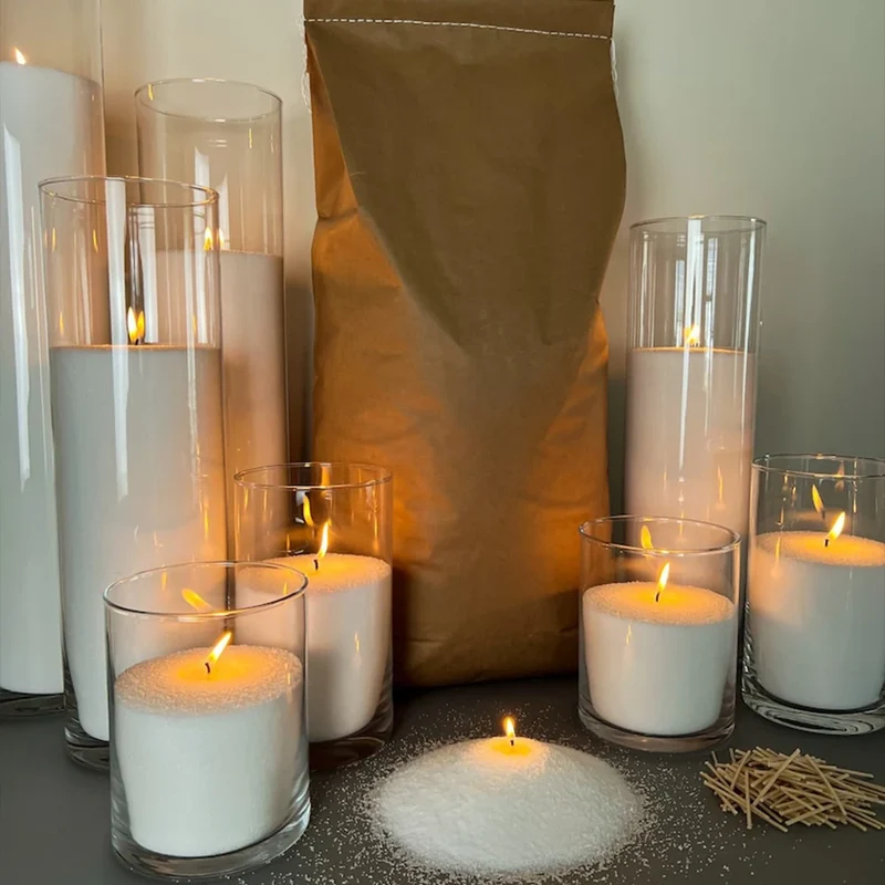 Hot Sales Aromatherapy Essential Oil Palm Wax Plant Based Powder Candle Granulated Candle Wax with Wicks
