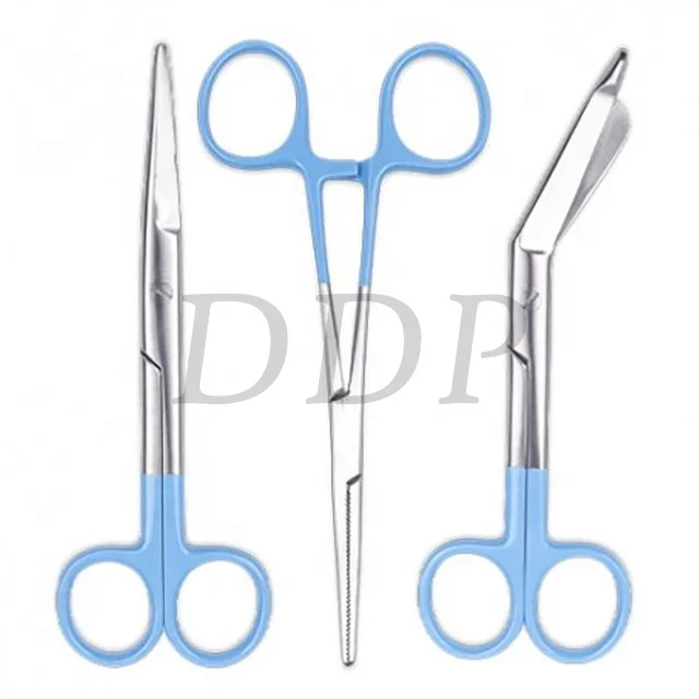 Surgical Operating Scissors German STANDARD Stainless Steel WITH Plastic Handle Bandage Scissors with Colorful Printed Handles