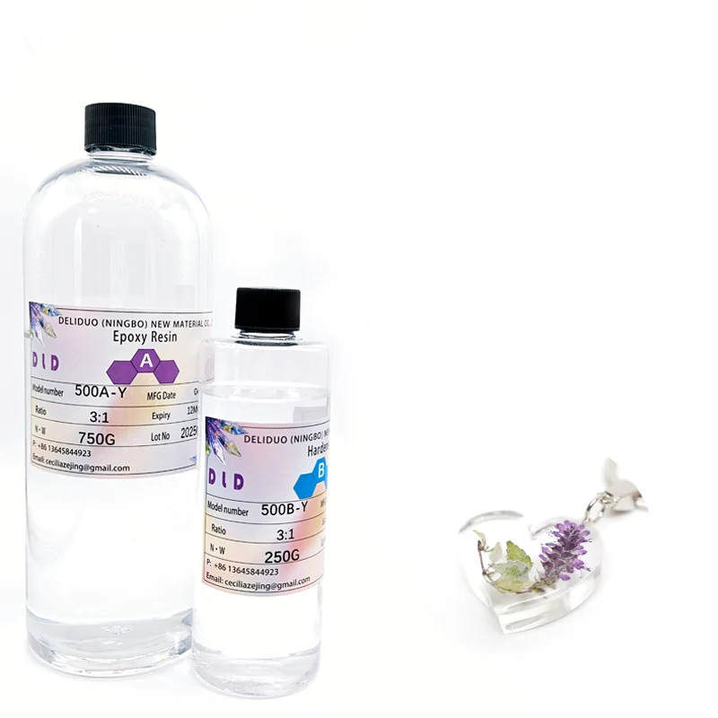 DLD Crystal clear 3:1 Epoxy Resin High Hardness No Bubbles Non-yellowing Epoxy Resin for Handcrafts Coasters Jewelry Making