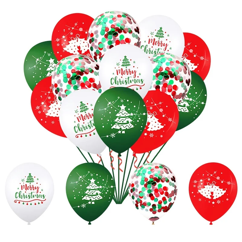Merry Christmas Christmas Balloon Sequins Set 12 Inch Christmas Ornaments - Teenagers and Adults - Applicable, Age, Group, 14+ - Suitable for Party, Embellishments, Celebration