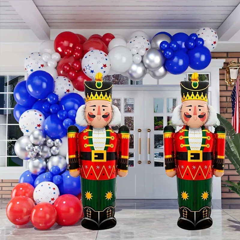 2pcs-40inch Christmas Nutcracker Balloon Christmas Holiday Theme Party Decoration New Year Winter Birthday Party Decoration