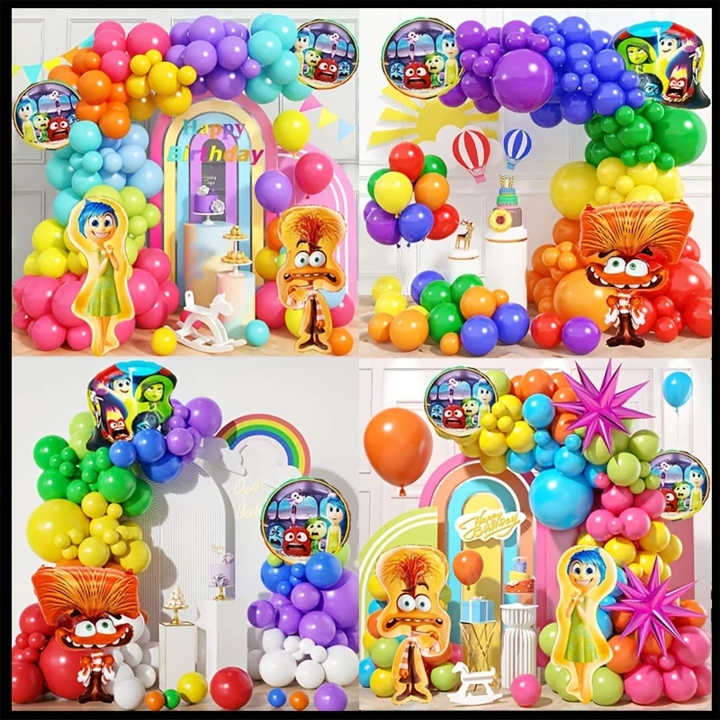 Disney 86pcs Balloon Set For Halloween & Birthday Parties - Inside Out Theme, Craft Supplies (Cake Toppers & Cups Not Included) Balloons Decoration Set Balloon Decorations