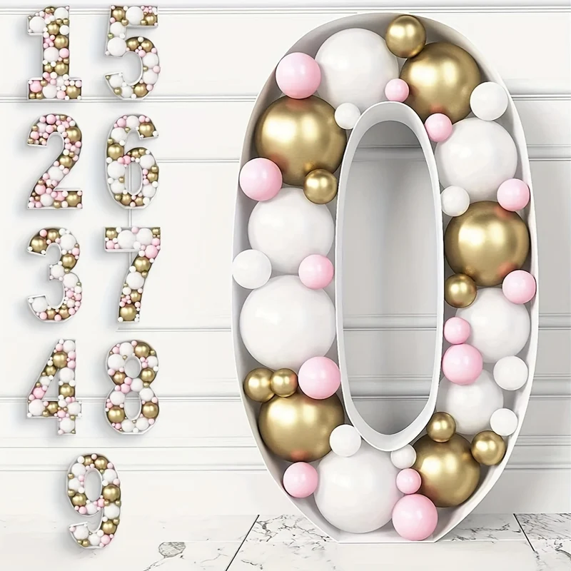 1 Set Princess Theme Balloon Frame Kit, DIY Number 0-9 Balloon Stand for Party Decorations, Versatile Celebration Backdrop for Birthdays, Anniversaries, Weddings, Baby Showers, Christmas, Halloween, New Year, Valentine'S Day