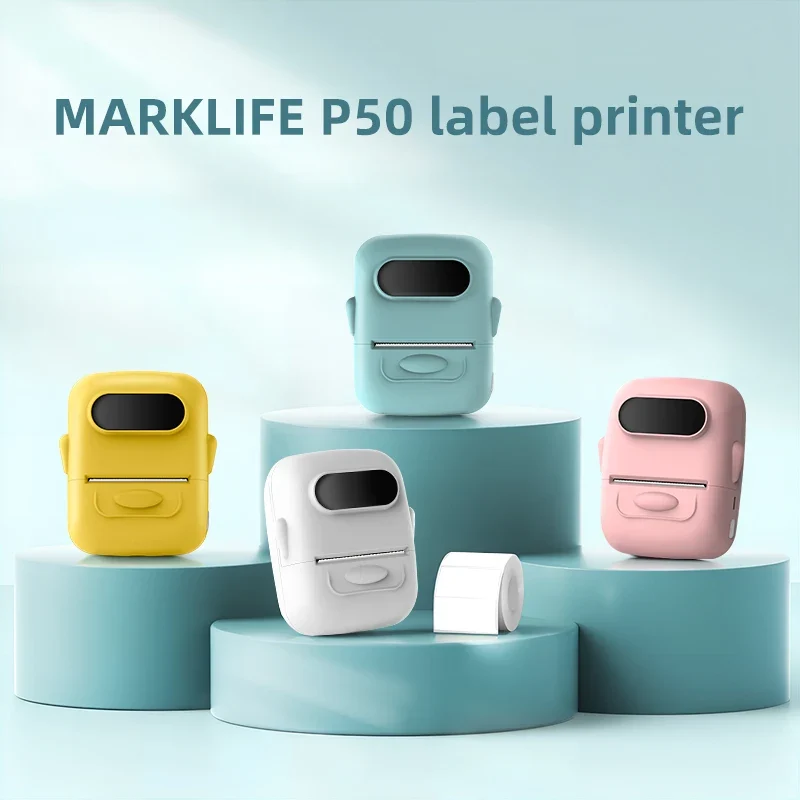 MarkLife P50 Mini Portable Thermal Printer Wireless Bluetooth-compatible Label Tag for Home Office Labeling Sticker Machine
