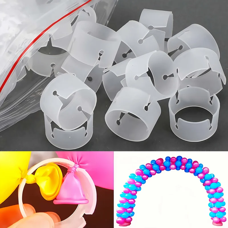 25/49/99pcs Quick-Clips for Balloon Arch - Easy Release Plastic Rings, No Assembly Needed, Durable White Round Buckles for Weddings, Parties, Christmas, Halloween, Birthdays & More, Party Decorations, Sleek Appearance, Secure