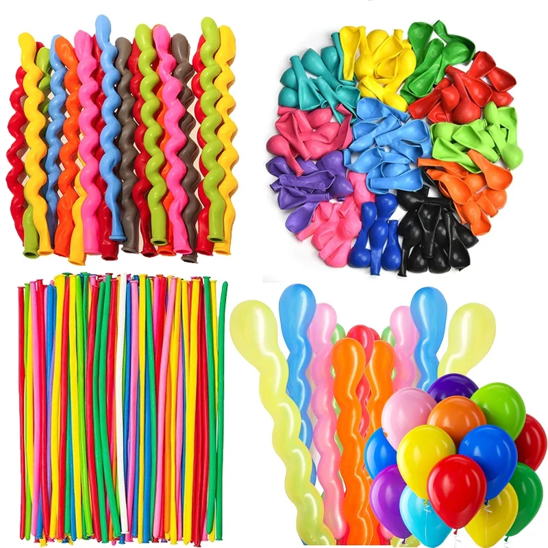 50/100pcs Balloons Latex Spiral / Long / Round Balloon Colored Festival Party Decorations Supplies DIY Birthday Wedding TMZ