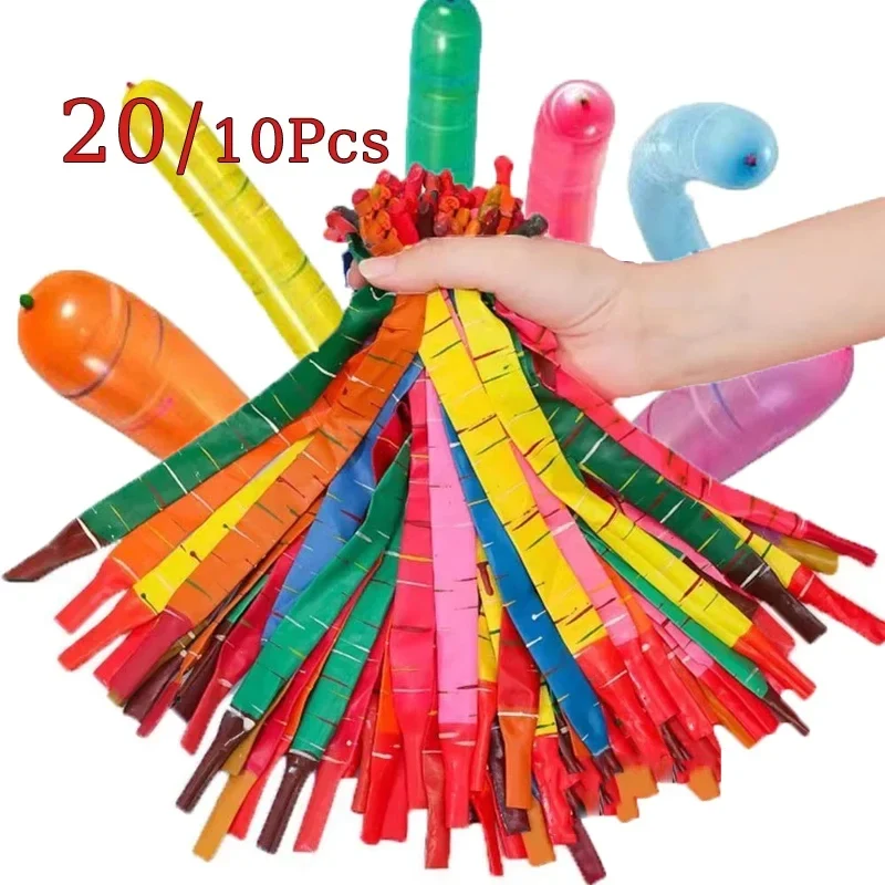 10/20pcs Mixed Color Long Latex Rocket Balloon Flying Squeaking Birthday Party Decoration Classic Toys