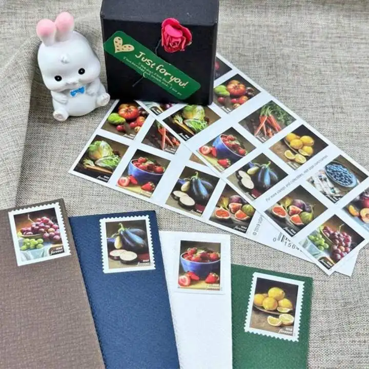 2020 Fruit and Vegetable Forever Postage Stamps Roll Sticker Flags Flower Vintage Stamps Theme Postal Envelope Labels Deco Paper