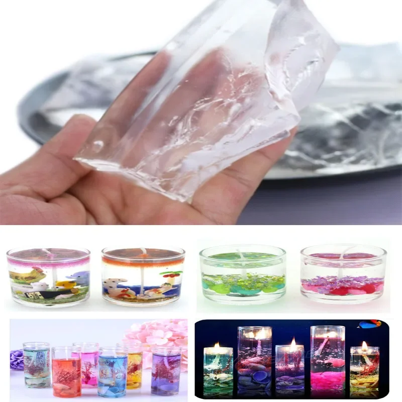 500/1000g Smokeless Jelly Wax DIY Candle Making Material Transparent Wax Raw Material Natural Crystal Wax