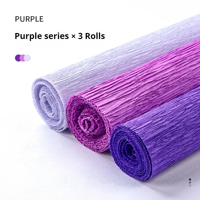 Crepe Paper Streamers 3 Rolls, Crepe Paper Sheets for DIY Gift Colourful Paper Flower Wrapping Paper Crafts