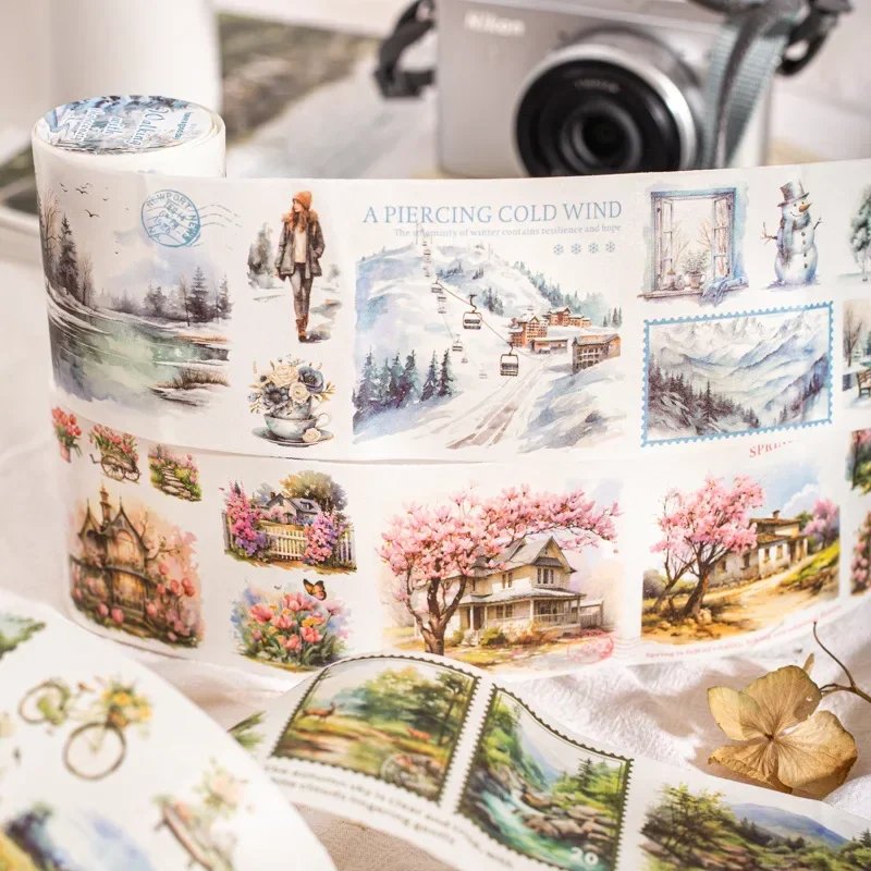 60mm*2m Vintage Washi Tape 38cm Decoration DIY Daily Garbage Collage Loop Stationery Craft Tape Scrapbook