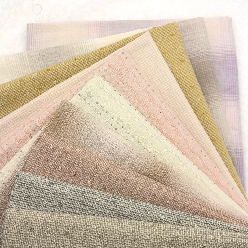 Vintage Japanese Yarn Dyed Cotton Quilting Fabric HandmadePurse patchwork Pillow Trimming Sewing Cloth For Sewing Doll clothes