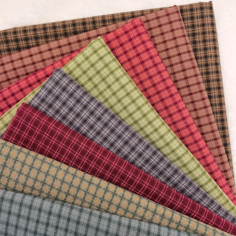 DIY Japan Little Cloth group Yarn-dyed fabric,for sewing Handmade Patchwork Quilting ,Grid Stripe For Sewing Doll clothes