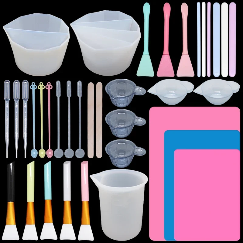 Epoxy Resin Making Tools DIY Pour Split Cup Silicone Epoxy Mix For Paint Pouring Cups Resin Tool Epoxy Resin Jewelry Making Tool