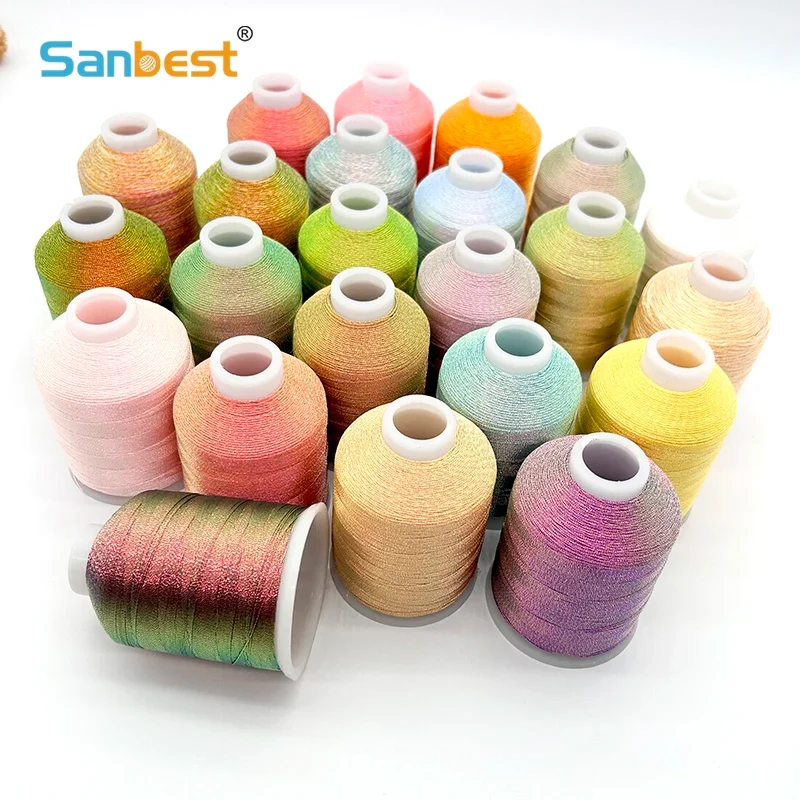 Sanbest Super Chameleon RainbowTatting Thread Weaving Thread Handmade DIY 3 6 9 Strands Bracelet String Stitch Tatting Yarns