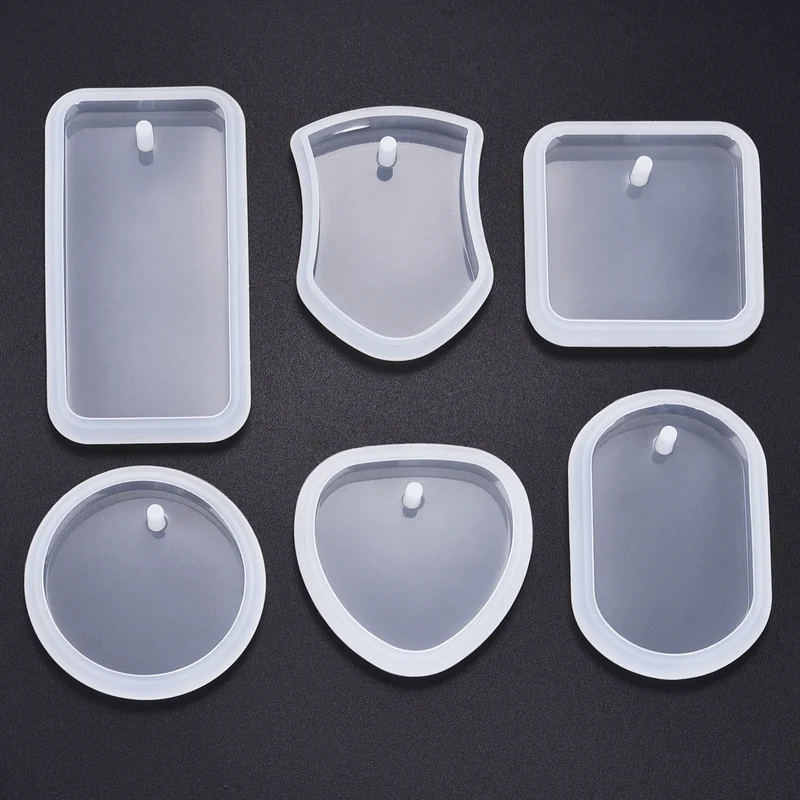 Resin Keychain Pendant Mold Square Irregular Shape Rectangular Hanging Silicone Mould Jewelry DIY Hand Crafts Gifts Decoration