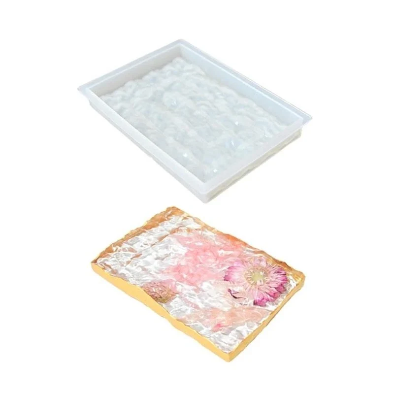 652F Water Ripple Countertop Tray Easy Release Silicone Mould Epoxy Resin Mold for Jewelry Making Home Decoration Mould