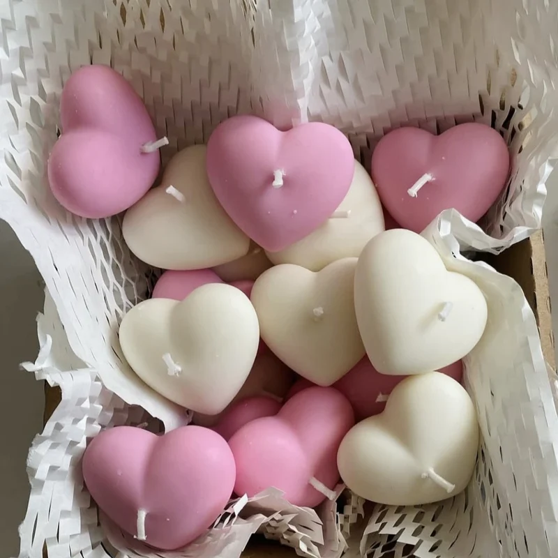 1-2pcs Love Scent Candle Mold for Candle Making Kit Heart Silicone Ceramic Resin Molds DIY Bag Pendant Gifts Wedding Party Decor