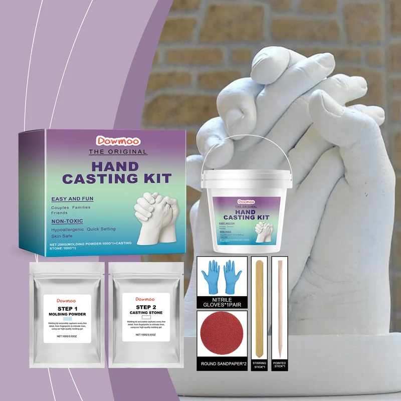 Hand Mold Powder Craft DIY KitCloning Powder & 3D Modeling Powder Handprint Memorial DIY Souvenir Hand Casting Kit