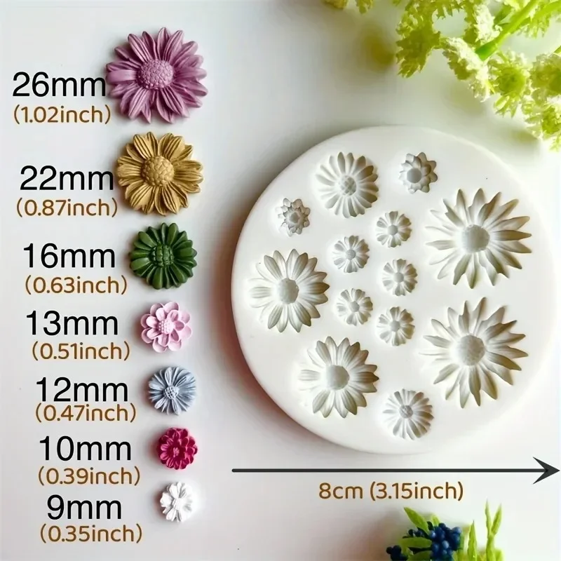 1pc Flower Silicone Candle Mold Daisy Aromatherapy Soap Mold DIY Earring Pendants Making Clay Craft Moulds Handmade Candle Mold