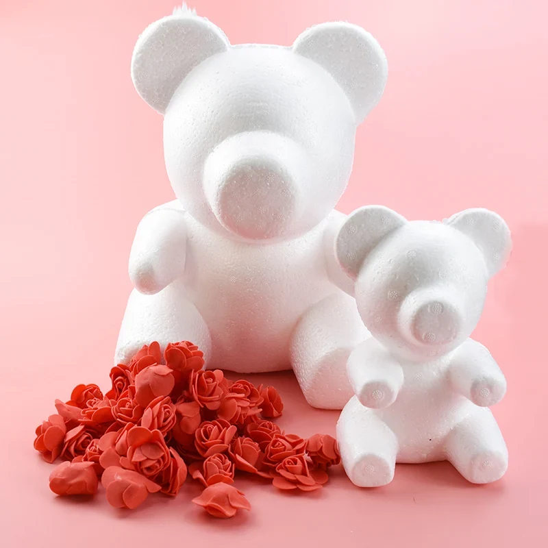 Teddy Bear of Roses Valentine's Day Present Diy Handmade Wedding Bridal Garden Accessories Clearance Cheap Foam Mould Wholesale