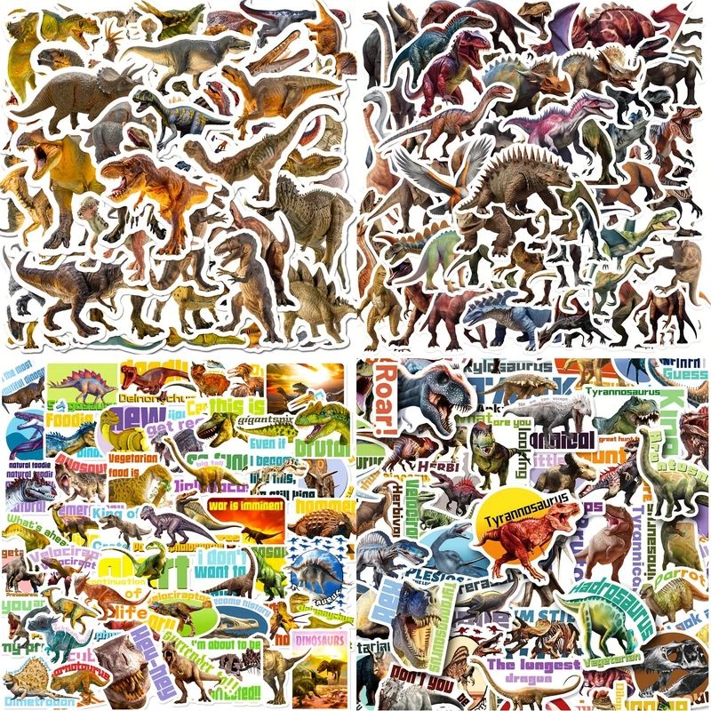 [200 Pcs Realistic Dino Stickers] 200 Pcs Dinosaur Stickers, Realistic Dino Vinyl Stickers For Dinosaur Party Favors Supplies, Roar Stickers For Water Bottle Scrapbook Laptop Skateboard Computer