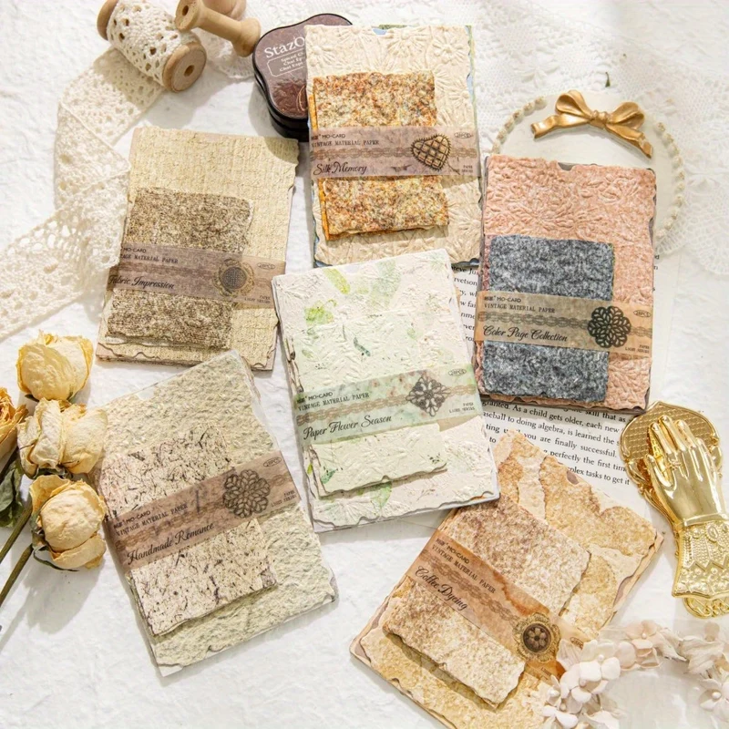 168Pcs Textured paper mix Handmade Scrapbook Paper Craft Textured Paper Special Paper Mix for Scrapbooking Junk Journal Journaling Supplies DIY Materials