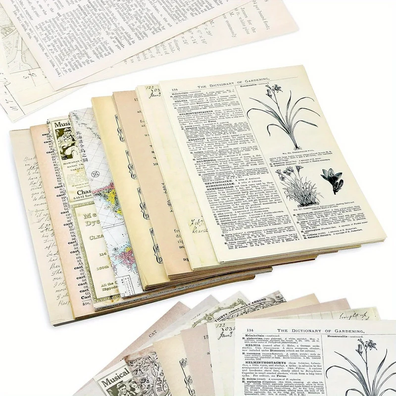 240pcs Vintage Handmade Scrapbook Paper, Junk Journaling Supplies, Magazine Newspaper Sheet Music Paper for Scrapbooking Decoupage Background DIY Craft Decor, Great For Birthday Gifts, Christmas Gifts