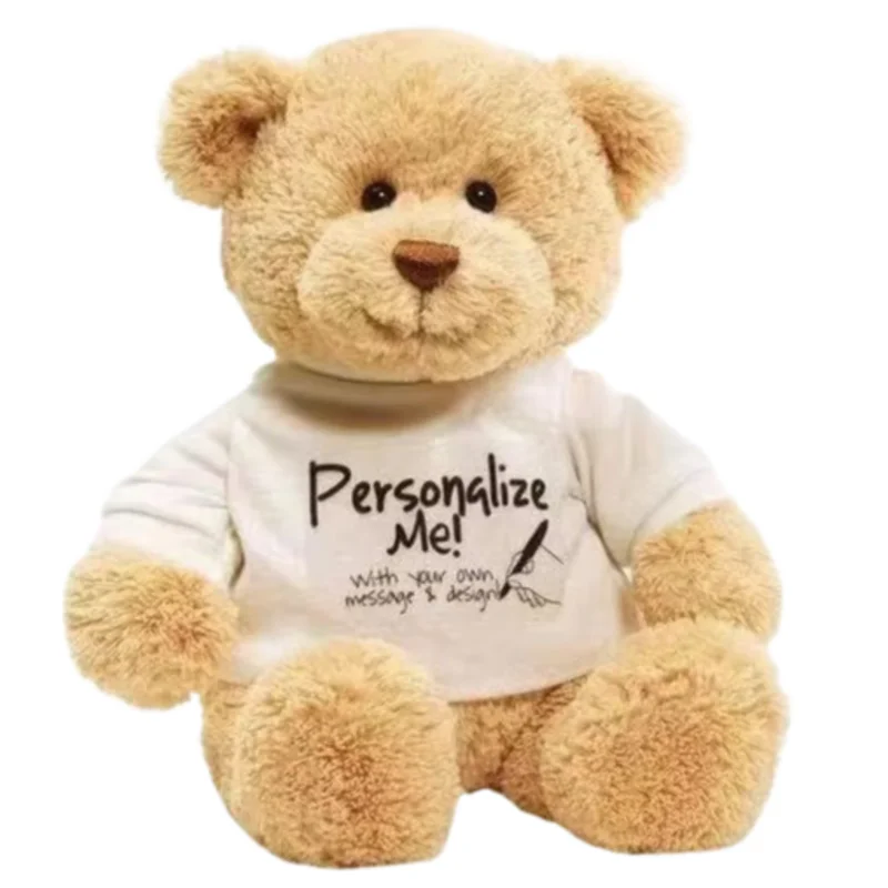 Teddy Bear DIY bear with white Blank Tshirt, 11"