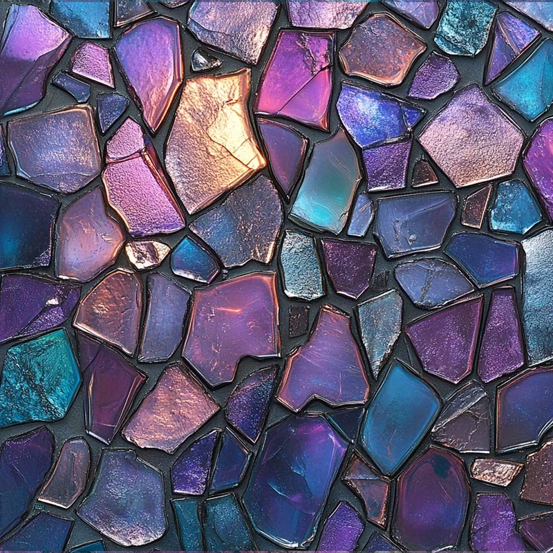 36 Geometric Colored Glass Purple Green Blue Flash Scrapbook Paper, Decorative Paper Suitable for Junk Diary Handmade Background Decoration And Other Scenes