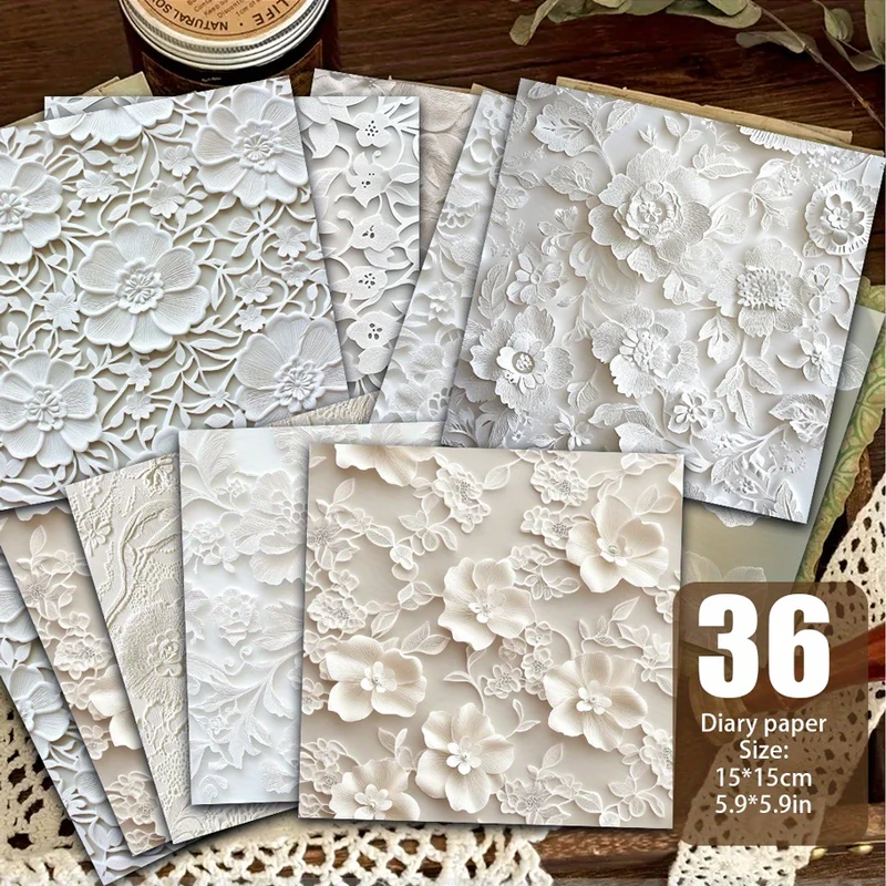 108pcs of flower silhouette decorative paper, scrapbook paper suitable for junk diary handmade background decoration and other scenes