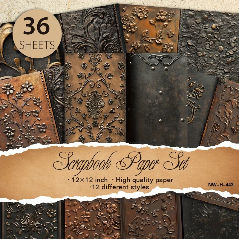 36 Sheets 12"x12" Scrapbook Paper Pack - 12 Unique Designs for DIY Albums, Gift Wrapping & Planner Decoration, Premium Craft Paper Supplies