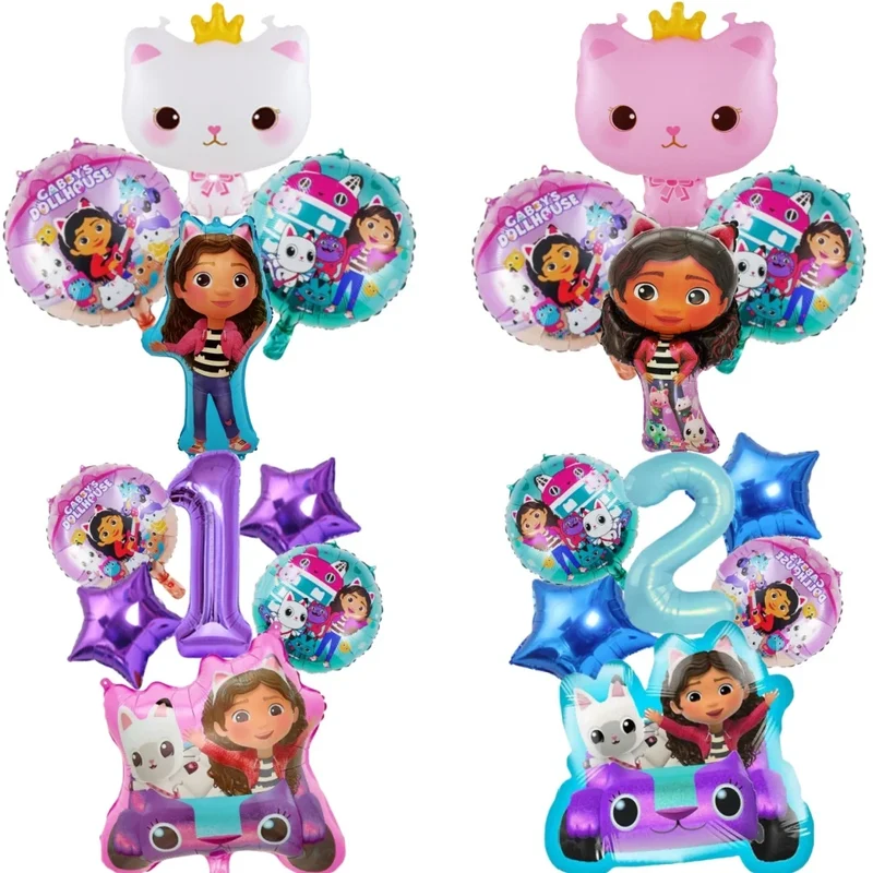 Gabby Dollhouses Party Balloons Decoration For Baby Shower Girls Birthday Anniversary Graduation Fun Design Party Decor