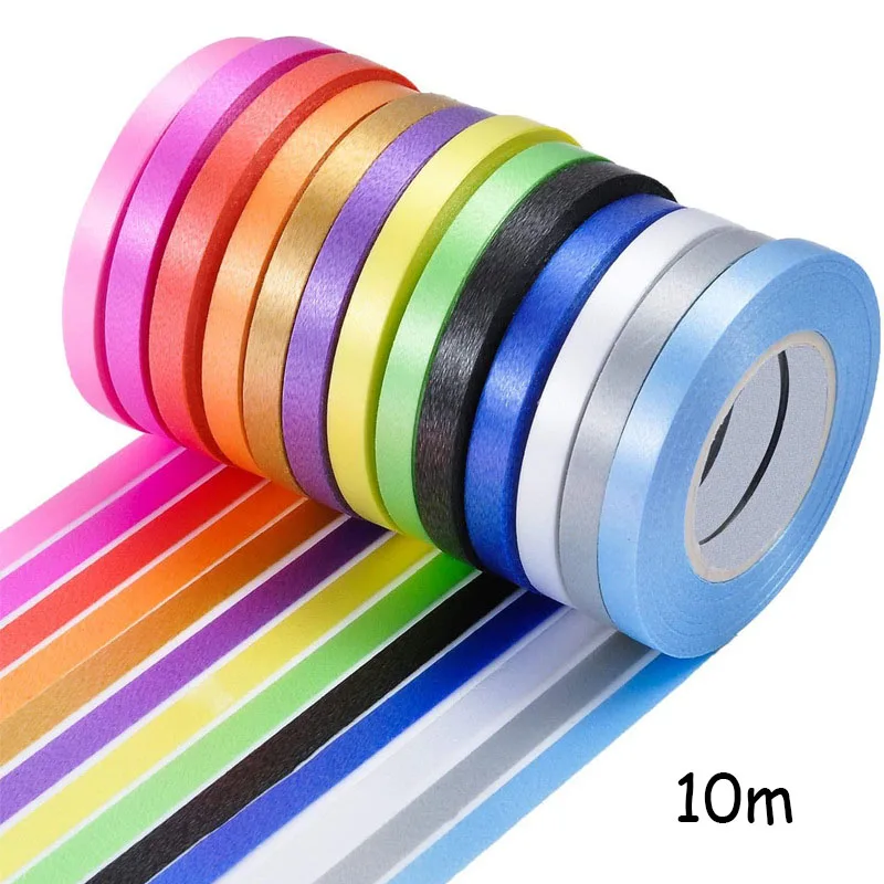 10m Balloons Ribbon Crafts DIY Bow Gold Silver Ribbons Balloons Accessories Baby Shower Wedding Christmas Birthday Party Decor