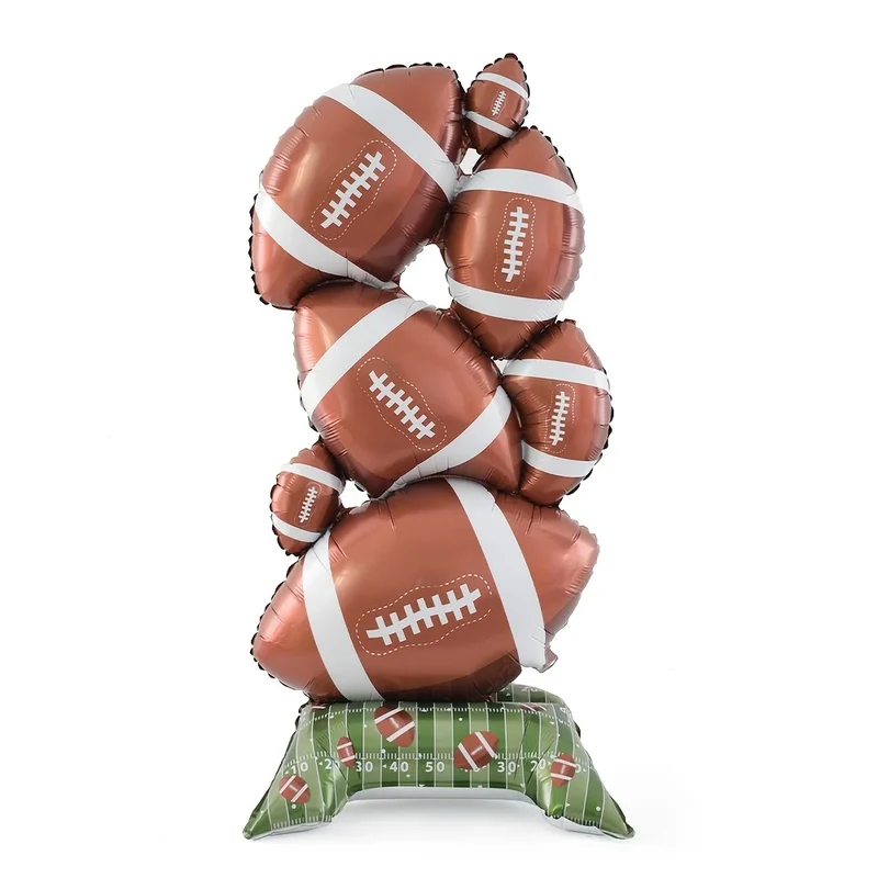 1pcs stand American Football Rugby Balls Foil Balloons Baby Shower Birthday Party Ball Sports Theme Decoration The Trophy Globos