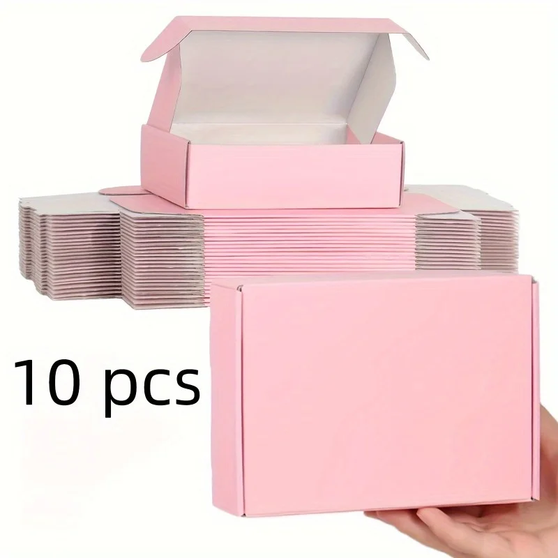 10 Pcs Pink Shipping Boxes Pink Corrugated Cardboard Mailer Boxes Bulk for Packaging Small Business Mailing Gift