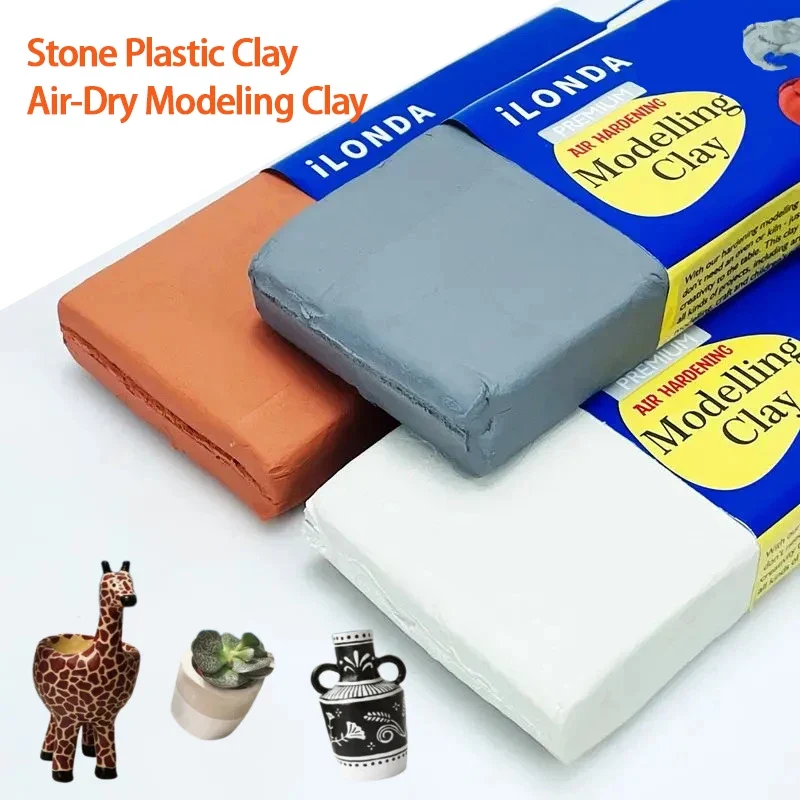 Non-Toxic Air-Dry Stone Clay - No-Bake Ceramic Modeling Clay, Soft DIY Sculpting Clay for Students, DIY，Multi-Color Options