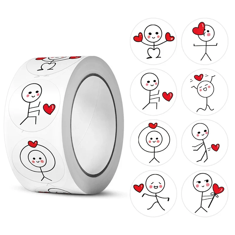 500pcs Valentine's Day Stickers Love Labels for Wedding Holiday Gift Decoration Envelope Sealing Stickers