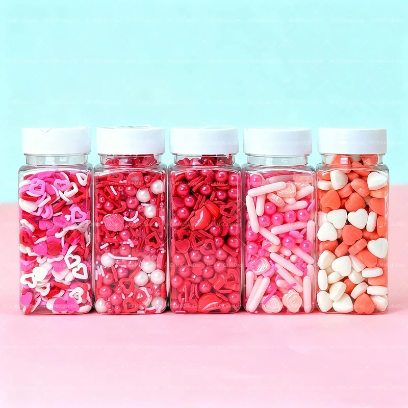 85g/150g Valentine's Day Pink White Heart Cake Decoration，for Valentine's Day Birthday Party Cake Decoration Supplies，Not Edible