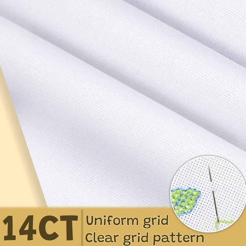Zxiixz 1Pc 30x45cm/100x150cm Cross Stitch Cloth 14Count Embroidery Fabric Cross Stitch Fabric for Home DIY Embroidery Decoration