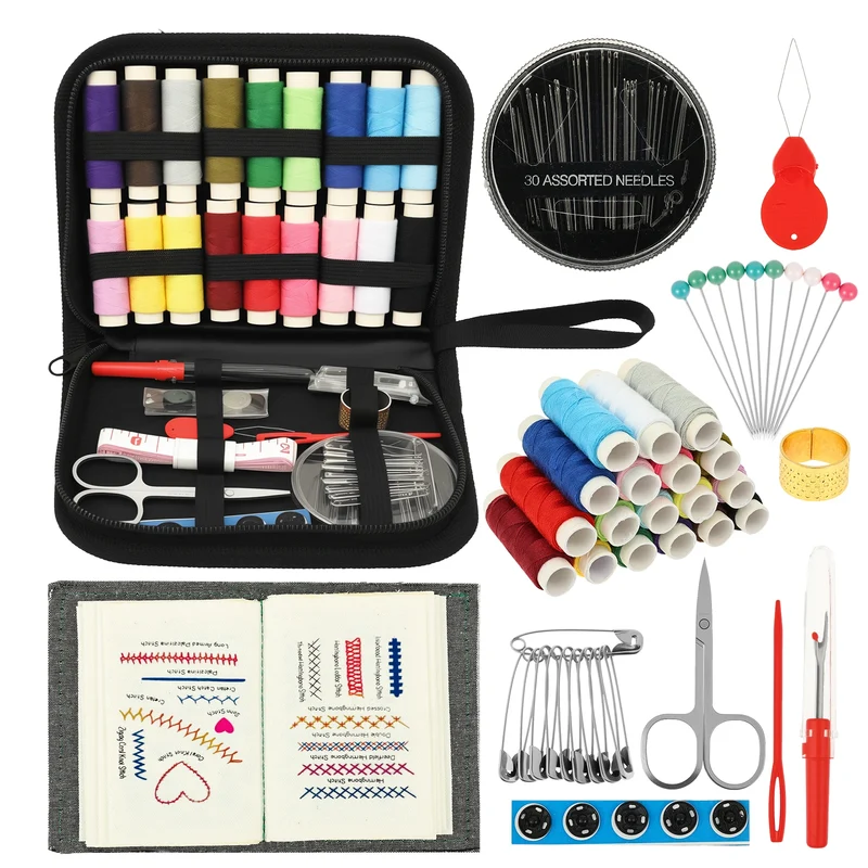 Embroidery Stitch Book Kit Portable Beginner Embroidery Book Practical DIY Stitch Practice Kit with Step by Step Instruction