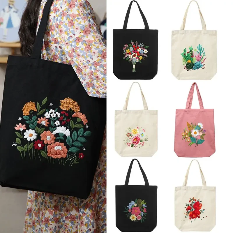 Art Crafts Embroidery Hoops Flower Pattern Cross Stitch Cloth Threads Tools Embroidery Kit Sewing Needlepoint Kits