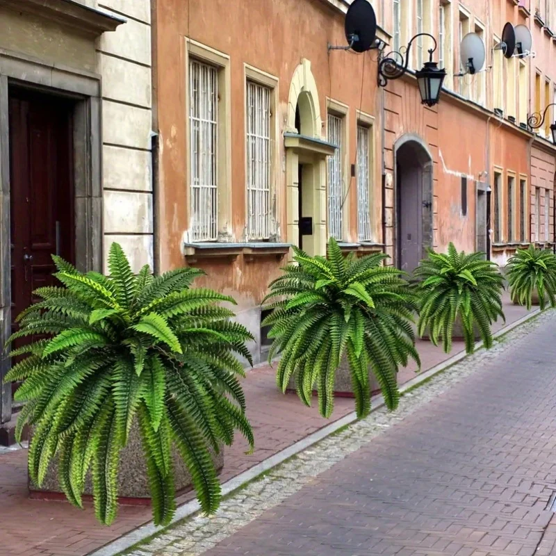 38Leaves 43Inch Lifelike Faux Boston Ferns Updated Realistic Artificial Boston Ferns UV-Resistant Faux Fern Plants Artificial Plant for Indoor & Outdoor Decor