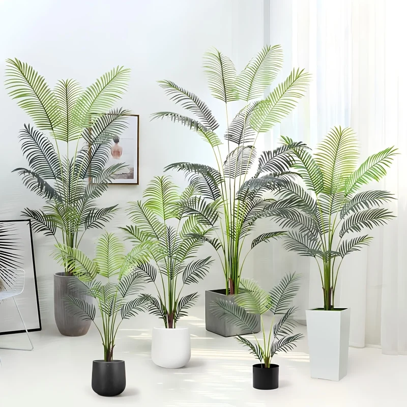 Realistic Artificial Palm Tree Plant - Lush Green Leaves, Sturdy Base, No Maintenance Fake Palm Tree for Indoor/Outdoor Decor, Modern Home, Office, Party - Perfect Housewarming, Christmas, Halloween, Easter, Thanksgiving, Han