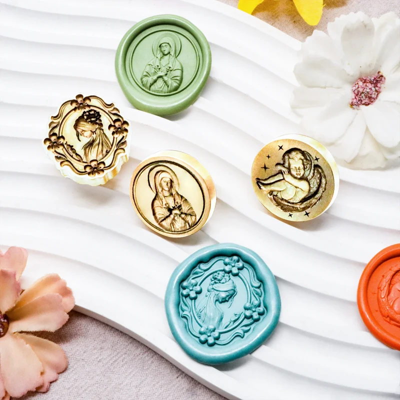 3D Wax Seal Sealing Stamp Angel/Wings/Valentine's Day A Copper Head For You Scrapbooking Cards DIY Envelopes Christmas Gift