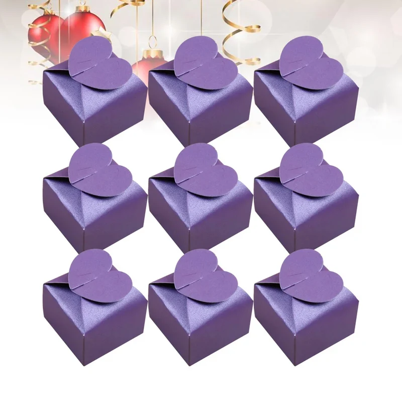 50 Pcs Small Paper Candy Boxes Wedding Favor Gift Boxes Heart Pattern Decorative Gift Containers For Birthday Party Supplies