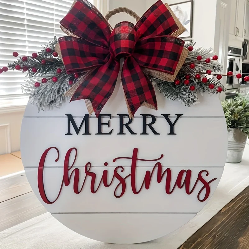 1pc Dazzling Handcrafted Artificial Christmas Wreath - Weather-resistant Front Door Decor - Versatile Festive Accent for Outdoor, Corridors, Scenes & Home - Ideal for Christmas & Festivals
